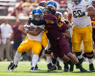 Damien Wilson (pictured), David Cobb and Maxx Williams were invited to the 2015 NFL Scouting Combine.