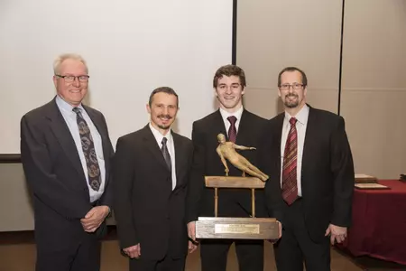 Senior Ellis Mannon capped his successful senior season by winning the Nissen-Emery Award