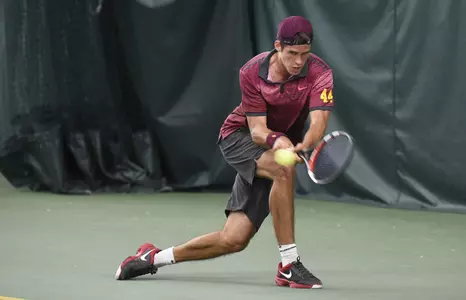 Ruben Weber earned a win at No. 4 singles Friday.