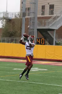 Melvin Holland Jr. hauled in a 56-yard reception during the Gophers scrimmage on Saturday.