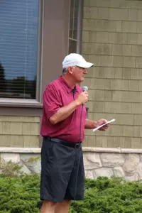 Head coach John Anderson kicked off the Dan Morgan Open by addressing the participants.