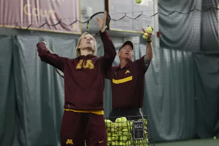 Coach Chuck Merzbacher enters his fourth season as the Gophers women's tennis head coach while Coach Taney enters fifth season with team