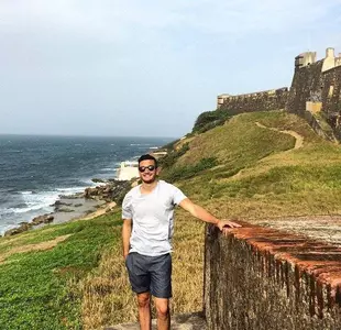 Junior Zach Liebler at the Castle San Cristobal in Old San Juan, Puerto Rico