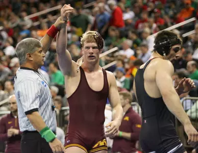 Brett Pfarr became an All-American for the first time in his career on Friday. He is the 93rd All-American wrestler in Gopher history.