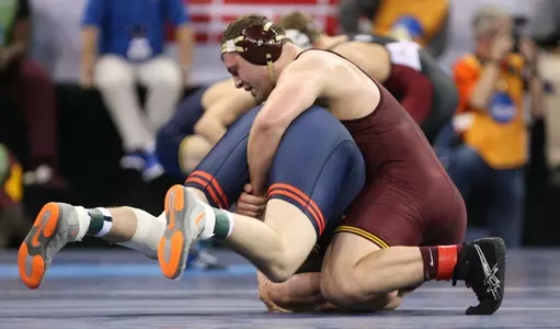 Michael Kroells fought through wrestlebacks for the second straight season to become an All-American. He placed seventh at this year's tournament.