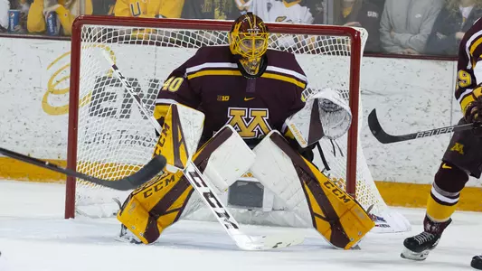 6 Oct 18: The University of Minnesota Golden Gophers play against the University of Minnesota Duluth Bulldogs in a non-conference matchup at AMSOIL Arena in Duluth, MN.