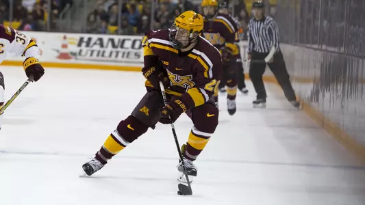 6 Oct 18: The University of Minnesota Golden Gophers play against the University of Minnesota Duluth Bulldogs in a non-conference matchup at AMSOIL Arena in Duluth, MN.