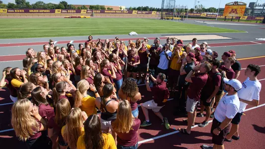 Track and Field huddle