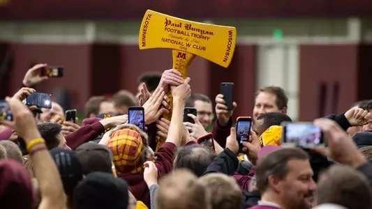 24 Nov 18: Return of the Paul Bunyan Axe to the University of Minnesota. Photo: Jim Rosvold/University of Minnesota