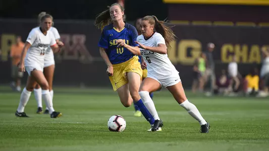 Gopher Women's soccer vs South Dakota State in their preseason finale at Elizabeth Lyle Robbie Stadium on Saturday, Aug. 11, 2018 (Photo/Craig Lassig)