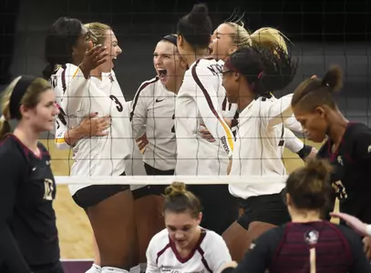 Volleyball vs Florida State during the BIG TEN/ACC Challenge at Target Center Friday, August 24, 2018. (Photo/Craig Lassig)