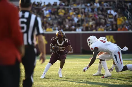 Gopher football vs Fresno State at TCF Bank Stadium, Sept. 4, 2018. (Photo/Craig Lassig)
