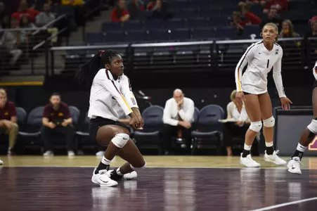 Volleyball vs Florida State during the BIG TEN/ACC Challenge at Target Center Friday, August 24, 2018.  (Photo/Craig Lassig)