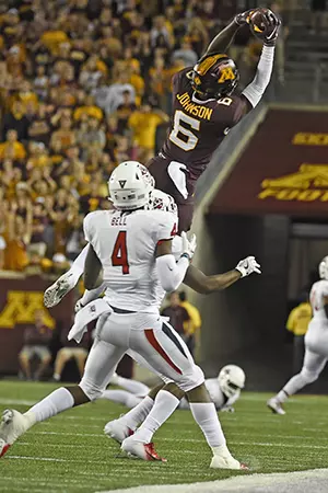 Gopher football vs Fresno State at TCF Bank Stadium, Sept. 4, 2018. (Photo/Craig Lassig)