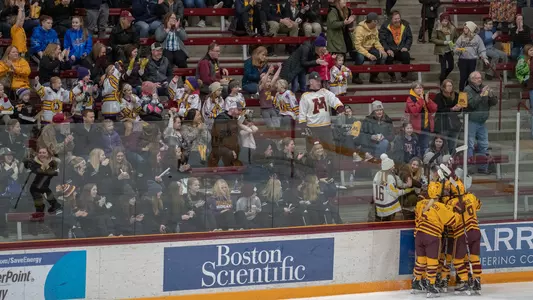 3 Feb 19: The University of Minnesota Golden Gophers host the University of Minnesota Duluth Bulldogs in WCHA matchup at Ridder Arena in Minneapolis, MN.