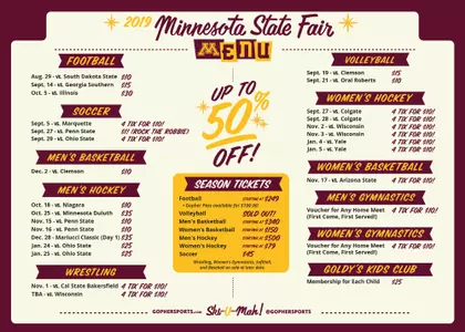 2019 State Fair Ticket Menu
