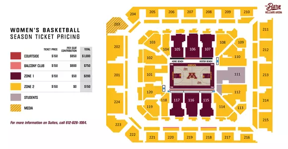 WBB - Williams Arena Season Tickets Seating 2021