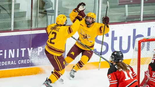 Grace Zumwinkle, Taylor Heise, celebration