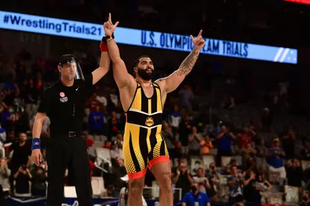Wrestlers compete at the 2021 US Olympic Team trials