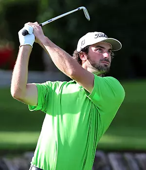 LA QUINTA, CA - DECEMBER 03: Donald Constable hits a tee shot during the sixth round of the PGA TOUR Q School final qualifying stage on December 3, 2012 in La Quinta, California. (Photo by Jeff Golden/Getty Images)