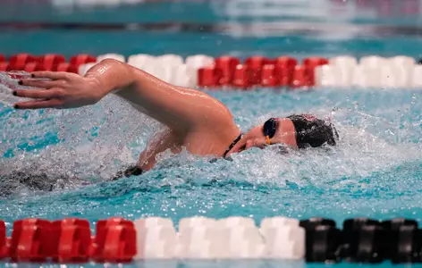 McGinty Jordan swimming in the Women 400 Yard Freestyle Relay. 
The University of Minnesota Swimming team competing in the Big Ten Women's Swimming and Diving Championships Saturday, Feb. 19, 2022 at the Soderholm Family Aquatic Center on the University of Wisconsin Campus.   Photo Steve Apps