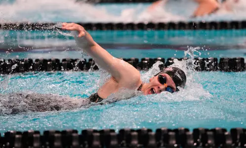 Bloomer Olivia swimming in the Women 400 Yard Freestyle Relay. 
The University of Minnesota Swimming team competing in the Big Ten Women's Swimming and Diving Championships Saturday, Feb. 19, 2022 at the Soderholm Family Aquatic Center on the University of Wisconsin Campus.   Photo Steve Apps