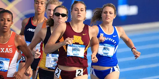 Minnesota's Heather Dorniden during competition at the 2008 Outdoor NCAA Track & Field Nationals. 061208