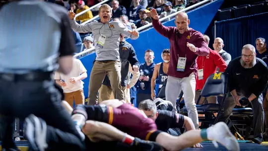 McKee Patrick Sanders Zach Becker Luke celebration