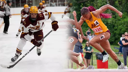 amira young and taylor heise ncaa WOY graphic