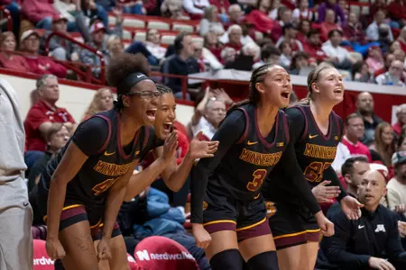 team celebration bench at indiana