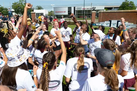 team celebration at 2024 big ten outdoors