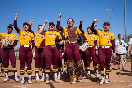 Team Celebrating Win over Long Beach State