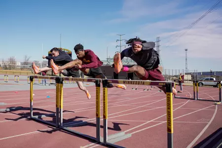 hurdles practice 2025 with spencer brown, christian martin and michael buchanan