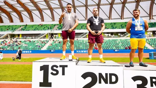 zaltos at the podium at the 2025 Big Ten Outdoor Track and Field Championships