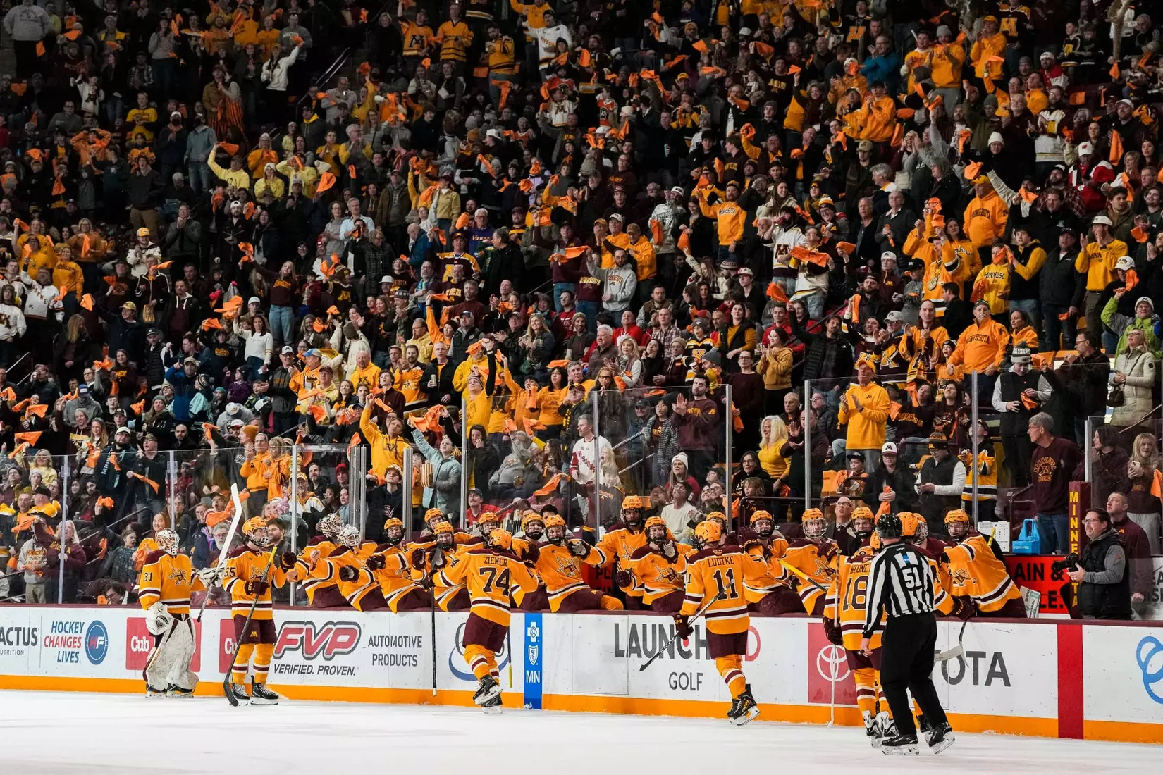 team celebration fans