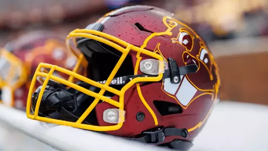 Minnesota Golden Gopher football helmet featuring Goldy Gopher