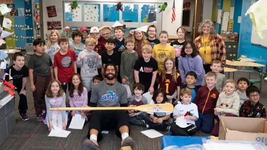 students with Anthony Smith