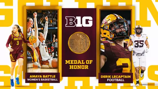 Amaya Battle and Derik LeCaptain earned the Big Ten Medal of Honor