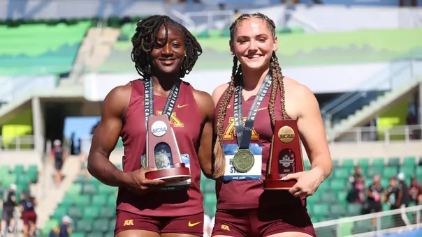 nabwe and streit at the NCAA Championships in 2026 on the podium