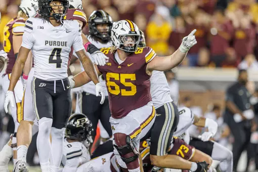 Minnesota offensive lineman Greg Johnson