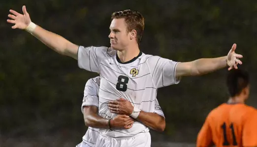 Mustang Men's Soccer Makes History in 2-1 Victory at UC Santa Barbara Image