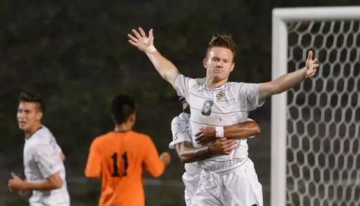 Pridham Brace Lifts Cal Poly Men's Soccer to Victory in Big West Opener Image