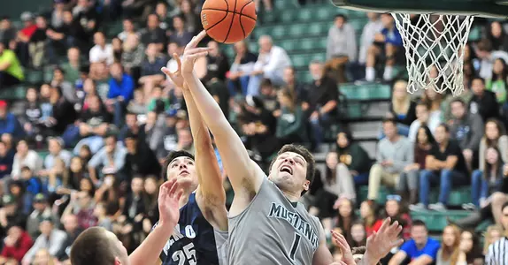 Cal Poly Men's Basketball Team Leads Early, but Outdistanced at Cal Image