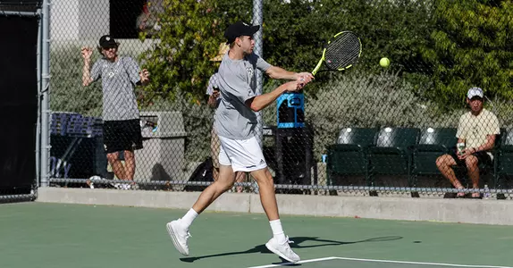 Mustang Men's Tennis Sweeps Two Dual Matches in Home Doubleheader Image