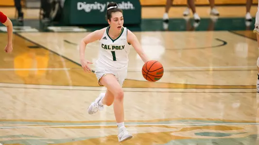 Abbey Ellis, Cal Poly Basketball, December 2019 at Mott (Photo by Owen Main)