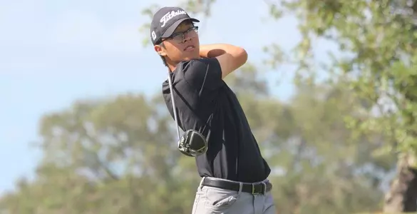 Austin Liu follows his drive.