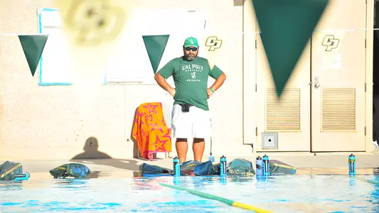 Coach Yoshida at Cal Poly (Photo by Ray Ambler)