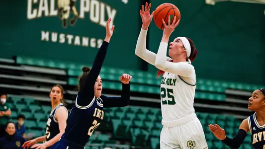 Kirsty Brown from Cal Poly scores for the Mustangs vs. UC Irvine (Photo by Owen Main ©)