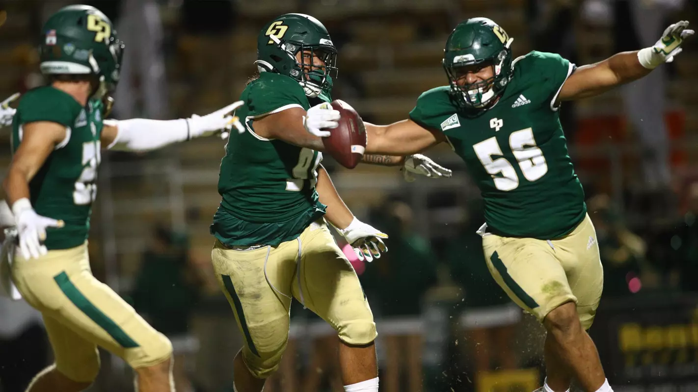 Myles Cecil celebrates first career interception.