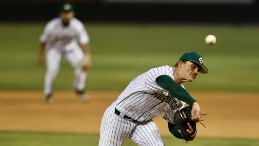 Drew Thorpe delivers a pitch.